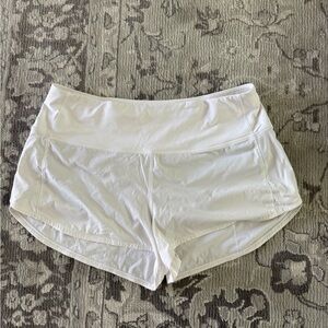 Lululemon White Speed Up Shorts